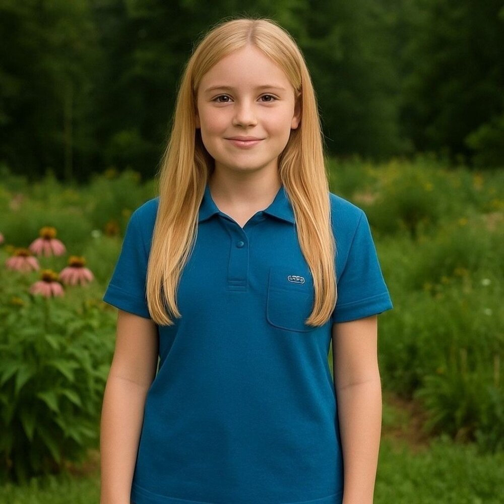 Lacoste Heathered Bright Blue Polo Tennis Golf Pickleball Athletic Girl's 14